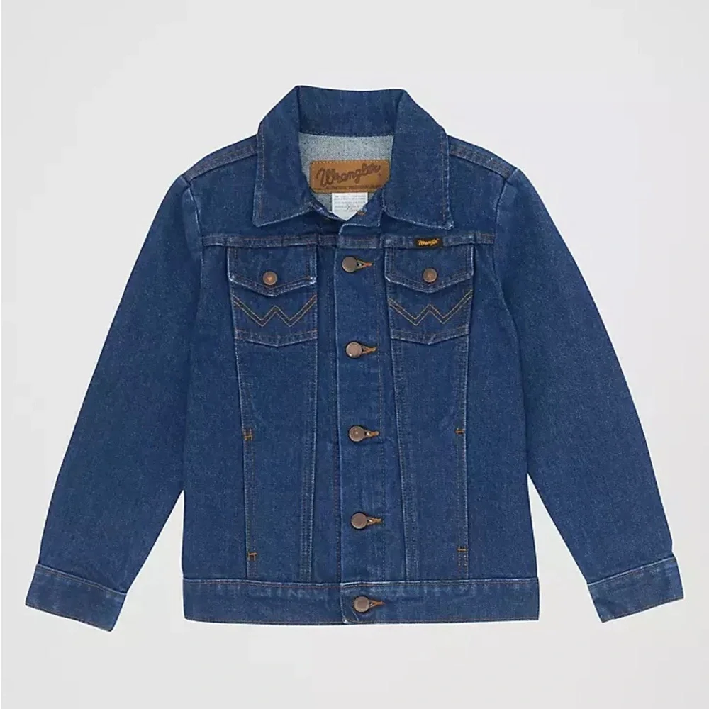 Boys Wrangler Cowboy Cut Unlined Denim Jacket Large Western Ranch Outerwear
